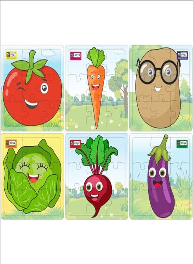 ABYZ Wooden Jigsaw Puzzle - Vegetable Playset for Fun Educational & Little Explorers, 9-Pieces & Pack of 2 Fun Games with Multicolor | Birthday Gift Kids. - Image 2